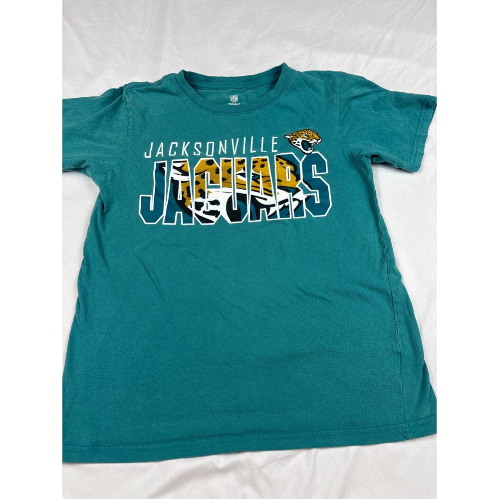 NFL Team Apparel Jacksonville Jaguars Kids Teal Graphic T-Shirt Size M 8
